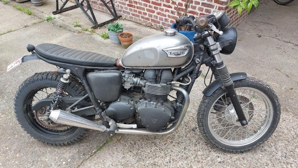 Triumph Bonneville T100 Café Racer, Motos, Occasion, Plus de 35 kW, 2 cylindres, Particulier