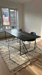 Eettafel hout met metalen onderstel, Enlèvement, Comme neuf