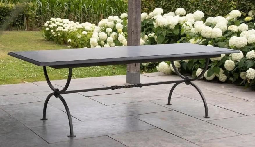 Grote natuurstenen eettafel 250 cm, Maison & Meubles, Tables | Tables à manger, Utilisé, 50 à 100 cm, 200 cm ou plus, Cinq personnes ou plus