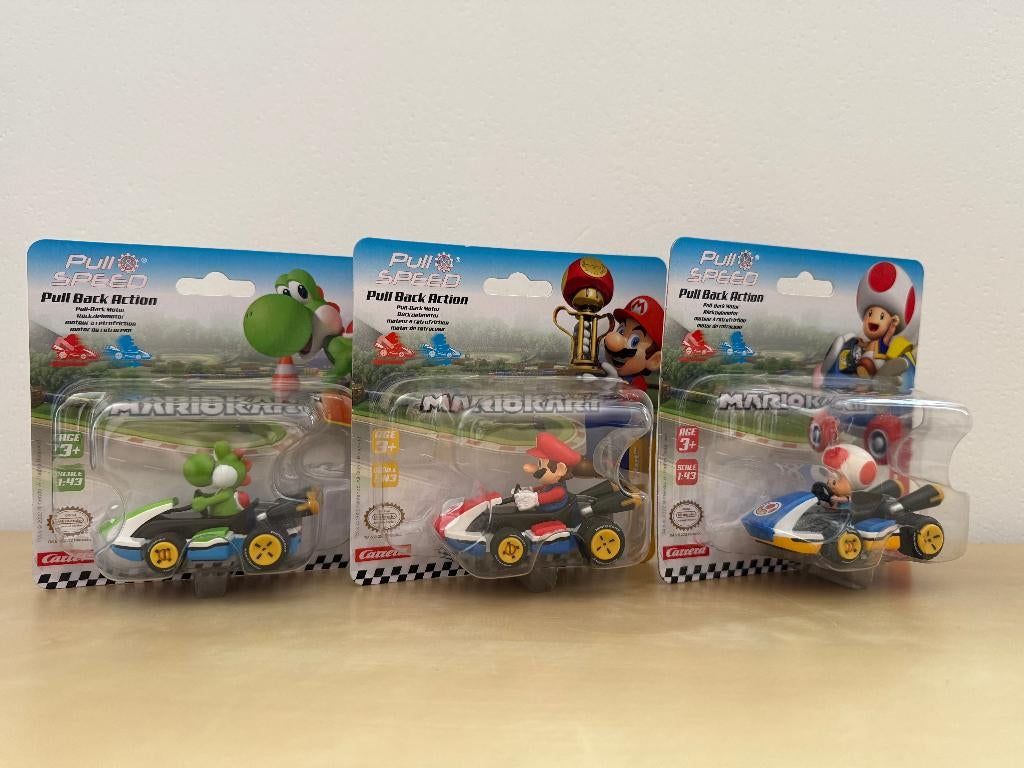 Mario Kart - Yoshi, Mario en Toad, Collections, Jouets miniatures, Neuf, Enlèvement ou Envoi