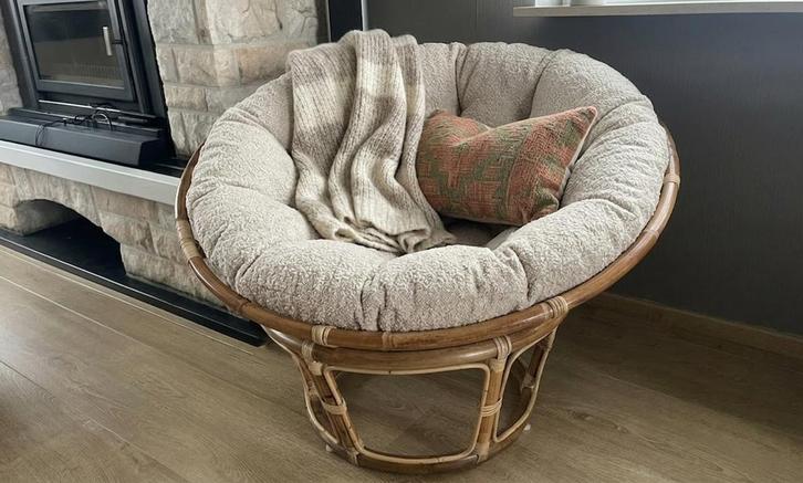 Rieten kuipstoel – gezellig en stijlvol, Huis en Inrichting, Zetels | Zetels, Zo goed als nieuw, Eenpersoons, Riet of Rotan, Ophalen