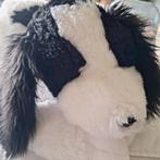 Pluche hond, wit met zwarte oren, Ophalen