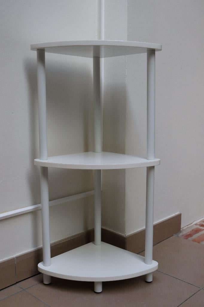 étagère d'angle blanche en trois pièces, Maison & Meubles, Enlèvement, Utilisé
