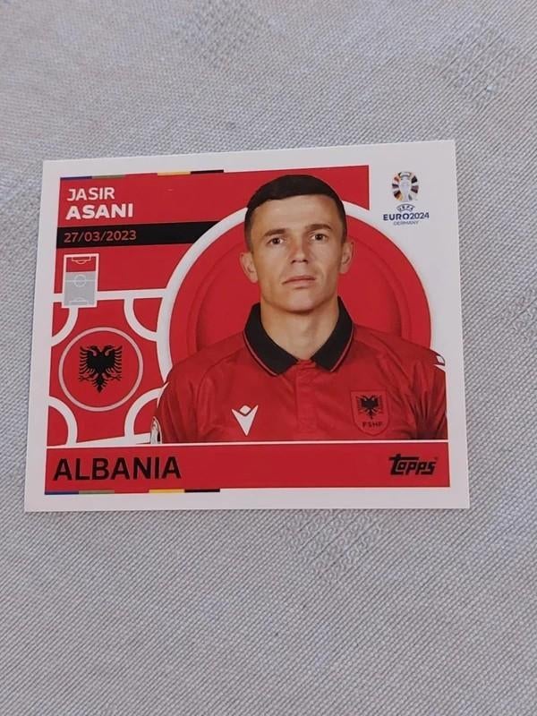 Topps / Sticker / Jasir Asani / Albanië / UEFA EURO 2024, Ophalen of Verzenden, Nieuw, Poster, Plaatje of Sticker