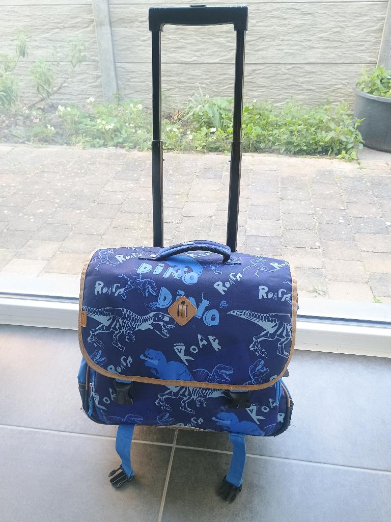 Cartable "dino" avec roulettes, Bijoux, Sacs & Beauté, Sacs | Cartables, Enlèvement, Utilisé, Bleu, Autres types