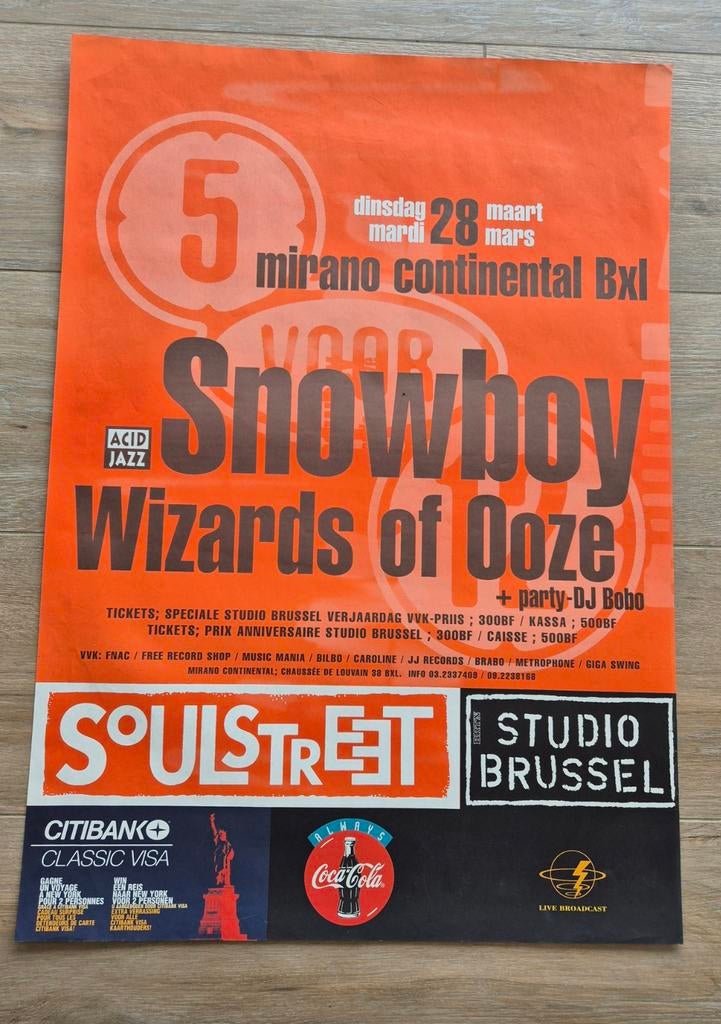 Affiche du concert de Snowboy Wizards of Ooze, Enlèvement ou Envoi, Comme neuf, Musique