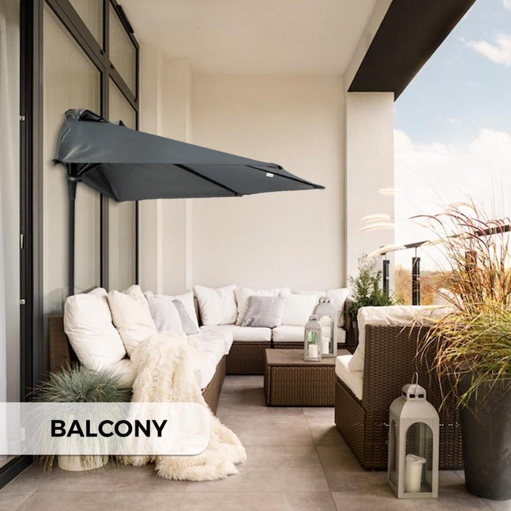 Terras Parasol nieuw in doos, Jardin & Terrasse, Parasols, Enlèvement, Neuf, Parasol mural