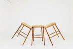 Tabourets de bar style scandinave laine et bois, Ophalen, Met voetsteun, 60 tot 90 cm, Nieuw