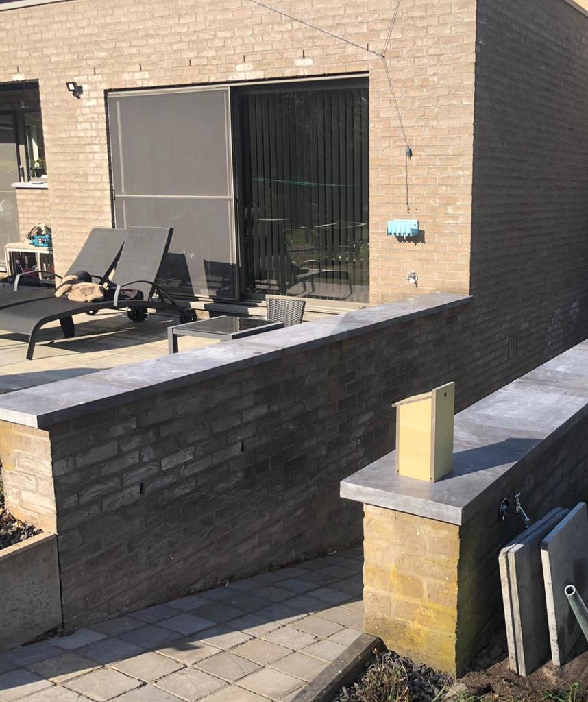 Muurafdekstenen 15 tot 50 cm breed, Bricolage & Construction, Briques, Neuf, Pierres naturelles, Enlèvement