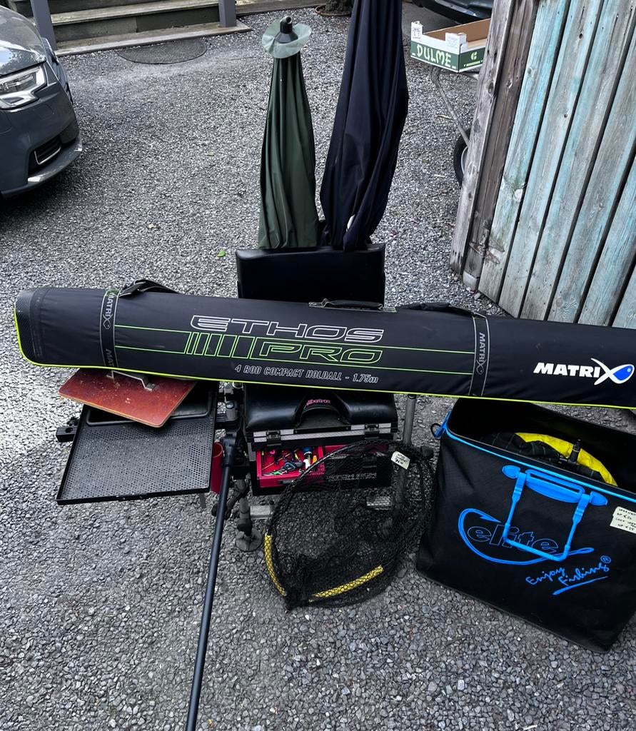 Volledige witvisset met luxe zitkoffer en toebehoren, Watersport en Boten, Hengelsport | Witvissen, Ophalen, Zo goed als nieuw