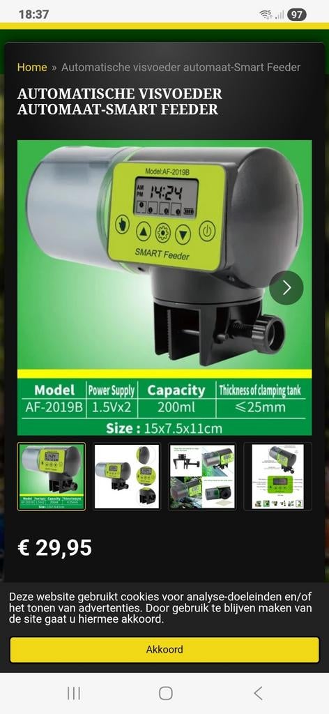 voeder automaat, Ophalen, Zo goed als nieuw