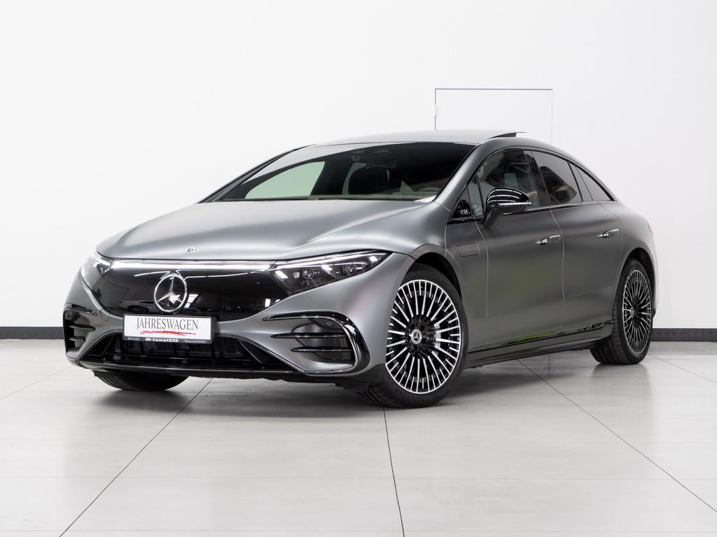 Mercedes-Benz EQS 450+ AMG Night 21" Massage Nappaleder Burm, Auto's, Mercedes-Benz, Automaat, Achterwielaandrijving, Zwart, 333 pk