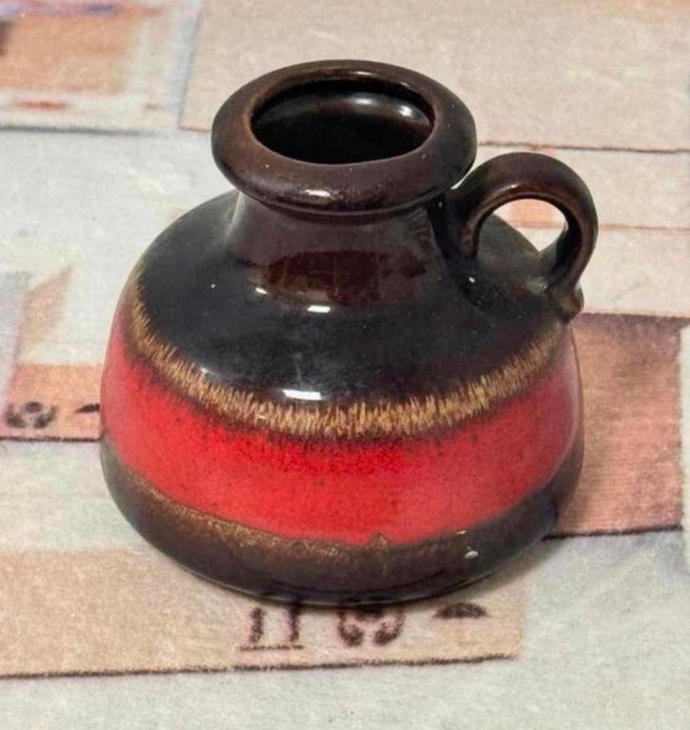 Vintage Kan Vaas Scheurich Keramik West-Germany van Keramiek, Antiek en Kunst, Antiek | Keramiek en Aardewerk, Ophalen of Verzenden