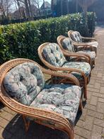 rotan stoelen met kussens, Huis en Inrichting, Stoelen, Ophalen, Zo goed als nieuw, Bruin