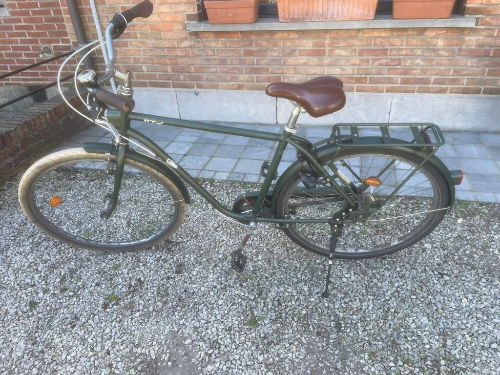 B twin groene herenfiets, Gebruikt, Velgrem, Versnellingen, Ophalen