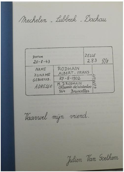 Gezocht de tekst "Vaarwel mijn Vriend" door J. Van Goethem, Boeken, Oorlog en Militair, Tweede Wereldoorlog, Ophalen of Verzenden