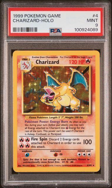 4/102 base charizard psa 9, Hobby en Vrije tijd, Verzamelkaartspellen | Pokémon, Foil, Ophalen of Verzenden