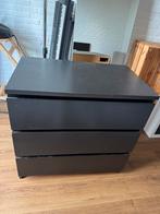 IKEA MALM ladekast zwartbruin met drie lades, Ophalen, Zo goed als nieuw