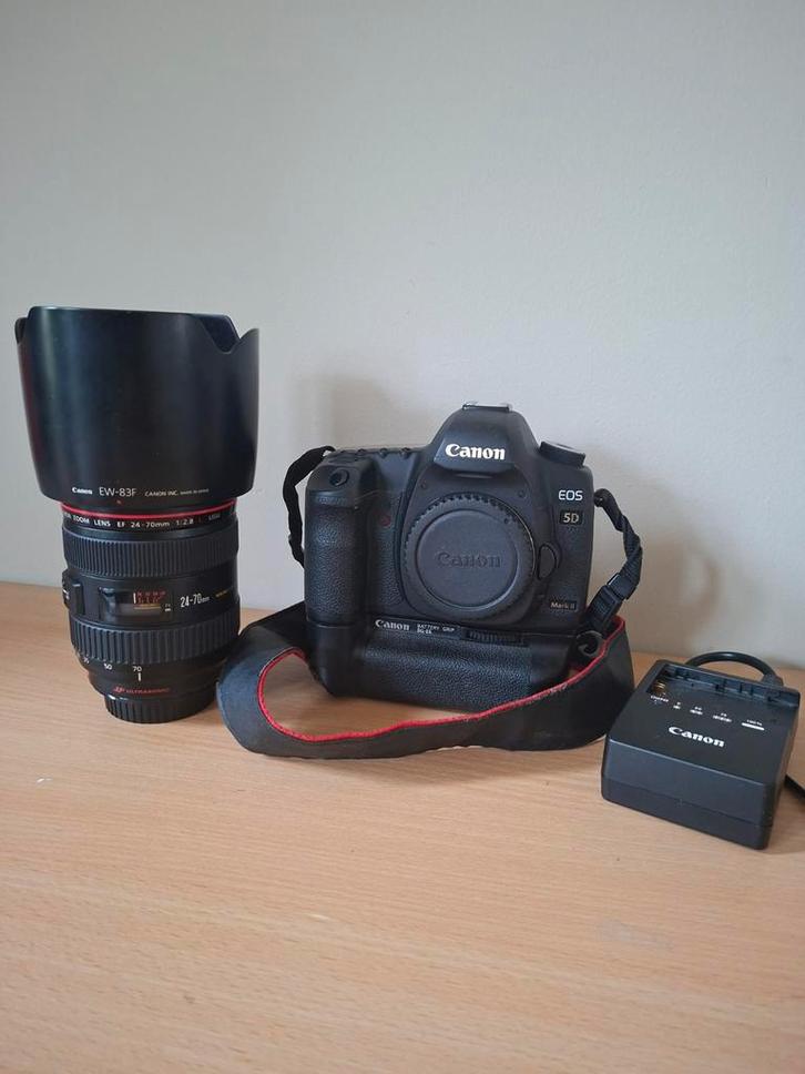 Canon 5D Mark II en Canon EF 24 - 70 mm 1:2.8 L USM, Audio, Tv en Foto, Fotocamera's Digitaal, Zo goed als nieuw, Spiegelreflex