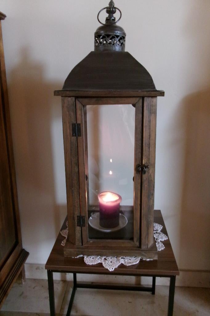 Antieken Kapel In Hout Met Echt Glas, Brun, Enlèvement, Utilisé, Bougie