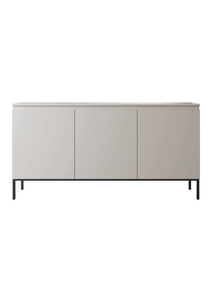 Dressoir 3-deur - Beige, Ophalen, Overige materialen, 100 tot 150 cm, Moderne stijl ( enkel 1 hoek heeft schade aan onderkant)