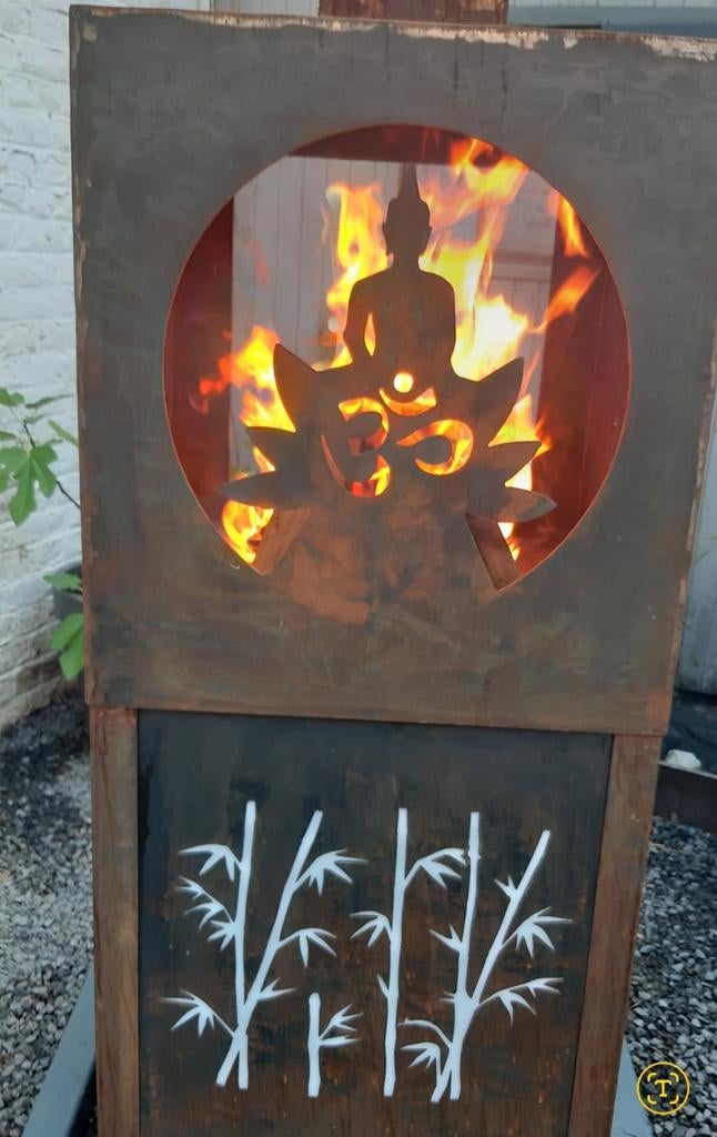 BRASERO BOUDDHA ZEN FAIT SUR DEMANDE PAR ARTISAN FERRONNIER, Jardin & Terrasse, Enlèvement