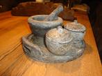 vijzel met 2 potjes en dienblad, Huis en Inrichting, Ophalen, Gebruikt