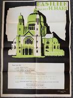 Grande affiche ancienne, basilique de Koekelberg 1949, Antiquités & Art, Curiosités & Brocante, Enlèvement ou Envoi