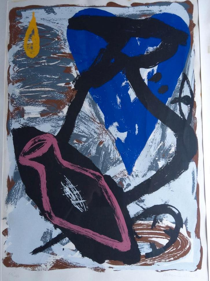 Marc Maet. Zeefdruk 55/120. Abstracte Compositie 1983, Antiek en Kunst, Kunst | Litho's en Zeefdrukken, Ophalen