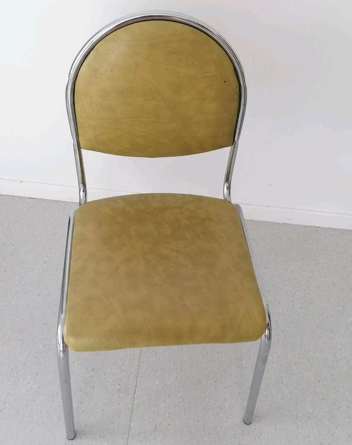 🟩 2 Superbes chaises skaï vertes +2 tabourets acier chromé, Maison & Meubles, Accessoires pour la Maison | Porte-journaux & Porte-revues