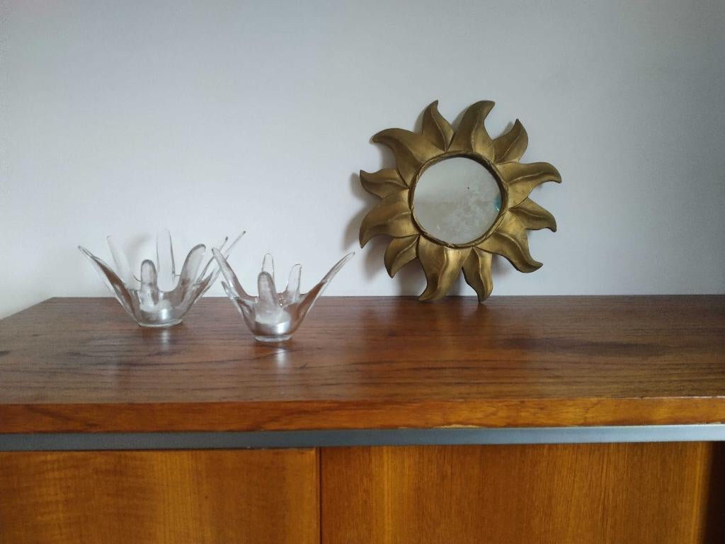vintage glazen theelichthouder, Huis en Inrichting, Woonaccessoires | Kandelaars en Kaarsen, Ophalen