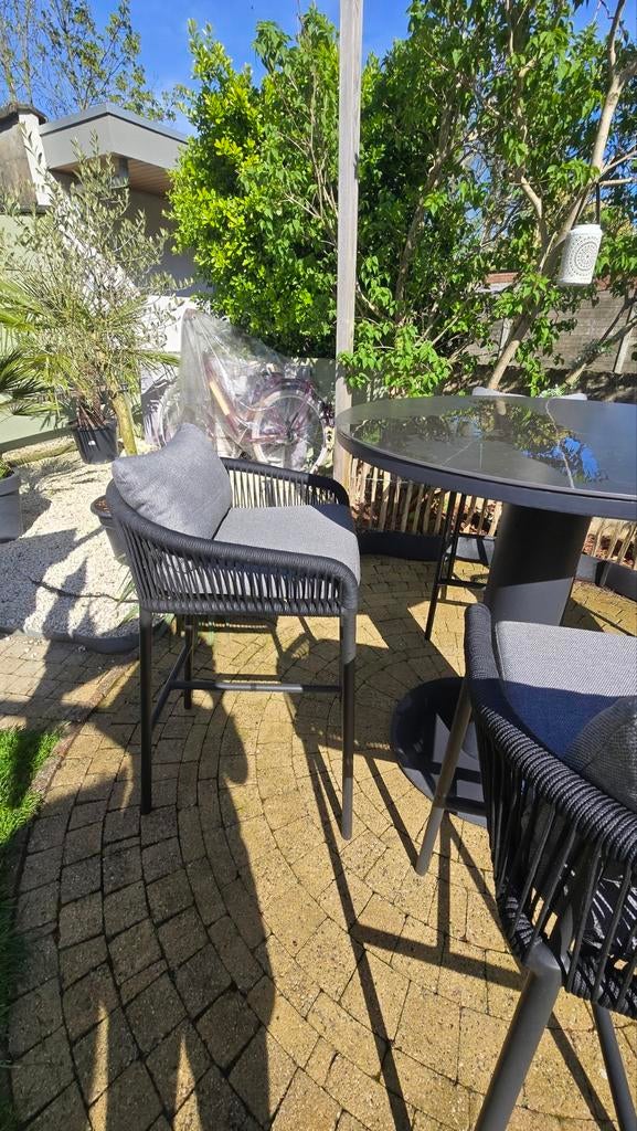 Nieuw tuinset ,4 delig ,met zwart natuurstenenblad, Ophalen