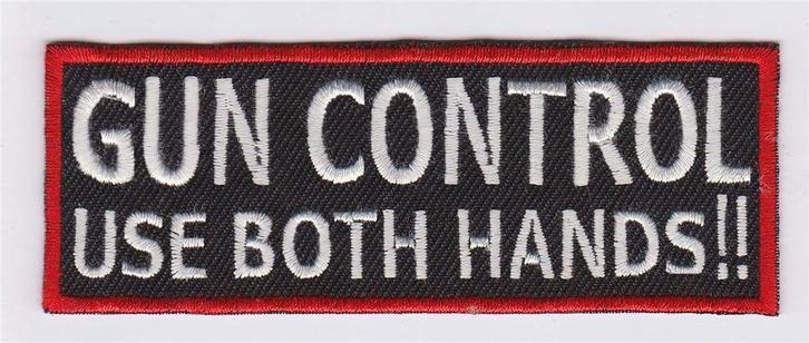 Gun control use both hands patch embleem, Motoren, Accessoires | Overige, Nieuw, Verzenden