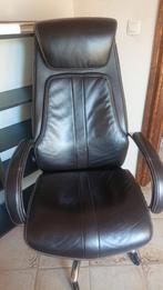 Luxe en comfortabele leren bureaustoel, Ophalen, Bruin, Zo goed als nieuw, Bureaustoel