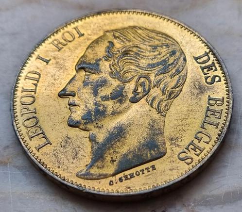 Proefslag 5 Francs 18(47) Leopold I / Zeer zeldzaam !!, Postzegels en Munten, Munten | België, Losse munt, Verguld, Ophalen of Verzenden