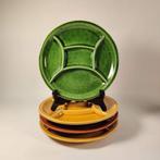 4 fondue borden vintage/ jaren 70 / 23 cm, Huis en Inrichting, Ophalen of Verzenden, Bord(en)