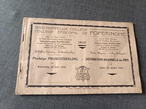 Plechtige prijsuitdeeling 1930 – Poperinghe, Collections, Collections Autre, Utilisé, Enlèvement ou Envoi