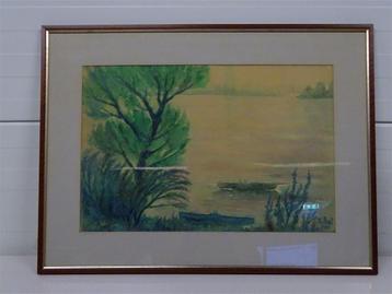 A5414 Aquarel schilderij van Jan van den Thillart 1960 beschikbaar voor biedingen