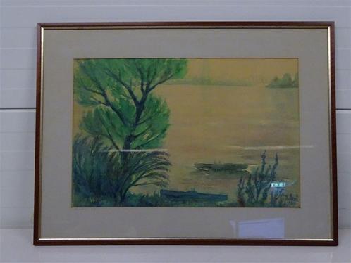 A5414 Aquarel schilderij van Jan van den Thillart 1960, Antiek en Kunst, Kunst | Schilderijen | Klassiek, Ophalen of Verzenden