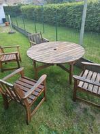 Houten tafel en stoelen, Tuin en Terras, Ophalen of Verzenden, Gebruikt