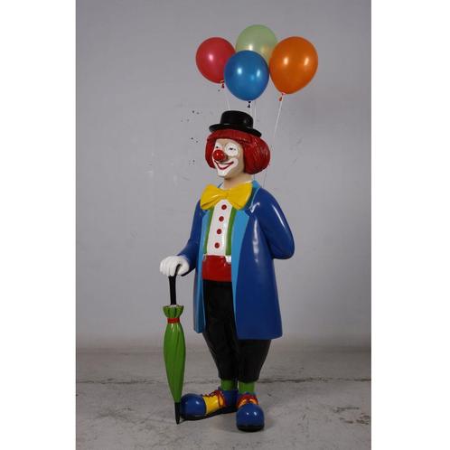 Statue de clown avec ballons - Hauteur du clown 157 cm, Collections, Statues & Figurines, Neuf, Enlèvement