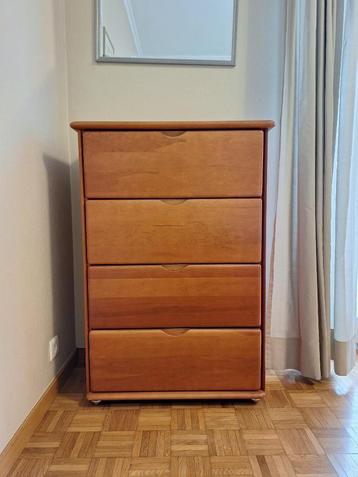 Ladekast fineer kerselaar in zeer goede staat, 3 ou 4 tiroirs, 25 à 50 cm, Cerisier, Enlèvement