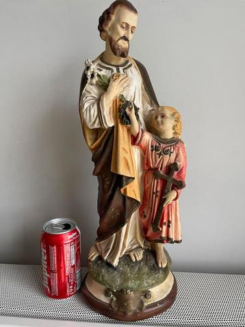 Oud heilig beeld Jezus en Sint- Jozef