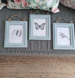 Foto kaders 3 st 20x18 voor foto 10x15 licht grijs, munt, Ophalen, Zo goed als nieuw