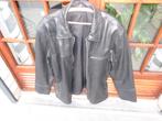 Très beau blouson en cuir noir taille 52-54, Enlèvement, Noir