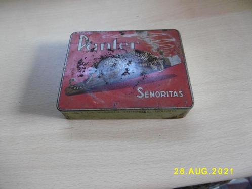 boîtes, boîte de cigares panter senoritas hollande, Collections, Boîte en métal, Utilisé, Autre, Autres marques, Enlèvement ou Envoi