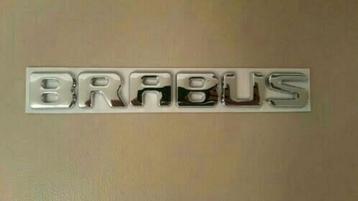 Logo de valise Mercedes Brabus argent/noir (200x25 mm), Neuf, Arrière, Enlèvement ou Envoi, Mercedes-Benz