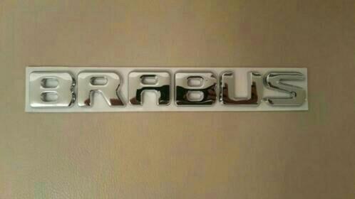 Mercedes Brabus koffer logo zilver/zwart ( 200x25 mm ), Auto-onderdelen, Carrosserie, Achterklep, Mercedes-Benz, Achter, Nieuw