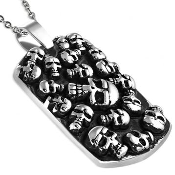 Multi skull biker hanger in chirurgisch staal beschikbaar voor biedingen