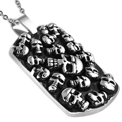 Multi skull biker hanger in chirurgisch staal, Motoren, Accessoires | Overige, Nieuw, Ophalen of Verzenden